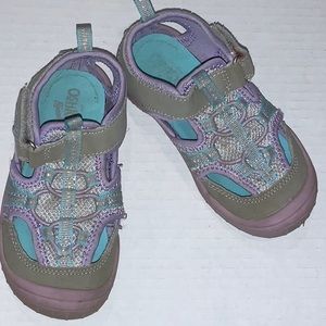 Osh Kosh Toddler Girl Sandals Light Purple Lilac and Turquoise - Size 8